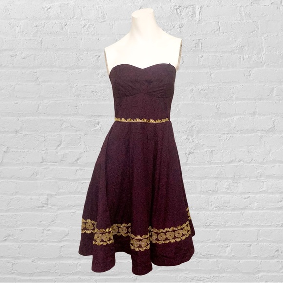 Anthropologie Girls from Savoy Aubergine Sky Plum Purple Semi Formal Date Night - Picture 6 of 7